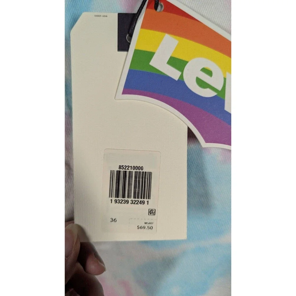 Levis Men Shorts‎ 36x6 NWT 501 '93 LGBT Pride Cutoff Button Fly Raw Frayed Hem
